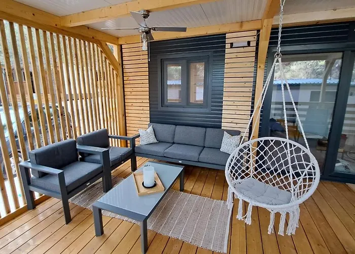 Premium Mobile Home Maslina - 2 Bedrooms, Large Terrace - Oaza Mira Drage
